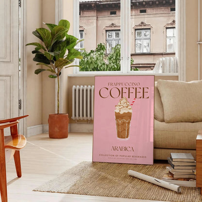 space stunning Frappuccino Coffee Cocktail poster rich brown green hues wall art stylish touch decor gift lovers cozy vibe home unframed format